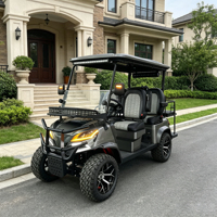 Voiturette de golf électrique tout-terrain 72V au lithium, 4 places, surélevée et personnalisée, homologuée pour la route, pour terrains de golf et complexes hôteliers