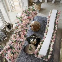 Arche de mariage artificielle personnalisée et fleurs décoratives de table pour Thanksgiving, incluant guide de chemin et toile de fond