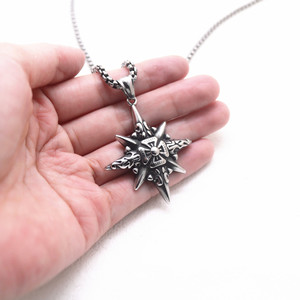 yunnique European American Style Punk <b>Star</b> Pendant Necklace Tibetan Silver Unisex Fashion Jewelry Retro Cross <b>Design</b> - Product Image 4