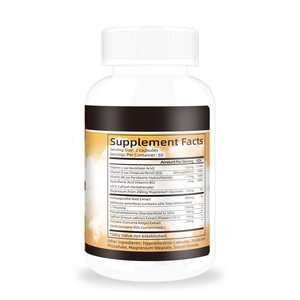 ผู้ผลิตอาหารเสริมเพื่อสุขภาพคอร์ติโซลจากอัชวากันธา 828 มก. ช่วยผ่อนคลาย บรรจุ 120 แคปซูลเพื่อสุขภาพคอร์ติโซล - Product Image 2