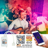 Télécommande de musique WIFI 5V 12V 24V 5050 rvb RGBW LED bande lumineuse Tuya / Smart Life APP contrôleur pour Alexa Google Assistant