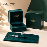 Boîte à bijoux en velours de luxe, étui d'emballage personnalisé avec logo, boîte de rangement pour bijoux de mariage et de fiançailles haut de gamme