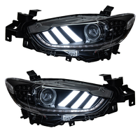 Pour Mazda 6 Atenza 2014 2015 2016, phare noir avec clignotants séquentiels de style Mustang, DRL LED, double lentille de projecteur Bi-LED
