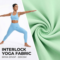 Tissu pour leggings de sport en polyamide semi-mat à haute élasticité, double tricot 80/20 nylon élasthanne, pour vêtements de gym