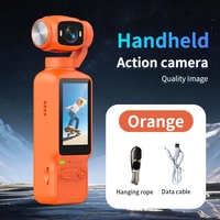 Cámara de Acción Portátil Naranja de 2 Pulgadas, 1080P, 32GB Micro SD, Batería de 1800mAh, Enfoque Fijo, IP67 Impermeable, Video con un Toque