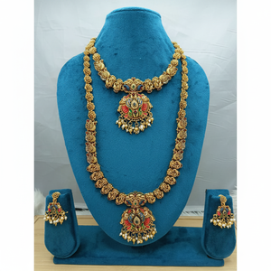 High Quality Ethnic South Indian Laxmi Bridal Jewelry <b>Set</b> Alloy <b>Gold</b> Plated Zircon Engagement Anniversary Wedding Party Antique - Product Image 2