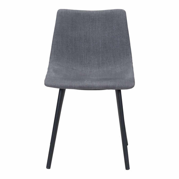 hms Set of Two Gray And Black Upholstered Fabric Dining Side Chairs