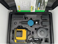 Niveau laser industriel 4D à 16 lignes, 360 degrés, laser rotatif à faisceau vert avec alimentation par batterie au lithium