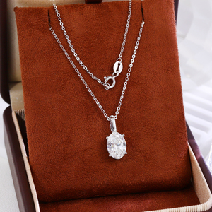Регулируемое ожерелье 18 дюймов из настоящего цельного золота 14k/18k, модная цепочка с подвеской из выращенного в лаборатории бриллианта 1-3 карата D VVS1 для женщин - Product Image 2