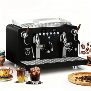 Cafetera Eléctrica Industrial Profesional Semiautomática de Doble Cabezal de Acero Inoxidable para Barista, Máquina de Café Espresso para Cafetería - Product Image 1