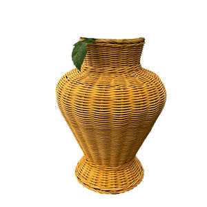 Huangtu Rattan Hand gewebte Desktop Retro Dekoration Blumenvase Dekoration Pflanzen korb Handgemachte Blumen korb Topf - Product Image 3