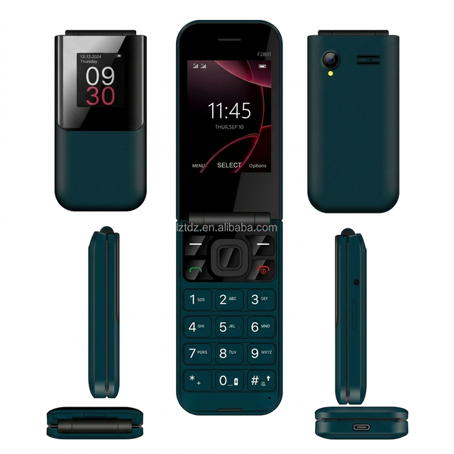 OEM ODM Flip Phone 2G Unlocked Dual-Screen Customizable Buttons FM Dual SIM Card Keypad for Seniors 2.8inch