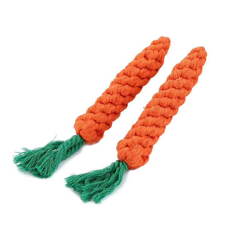 Huisdier katoenen touw speelgoed Huisdier wortelen vorm knoop touw speelgoed hand gevlochten chew <span class=keywords><strong>stok</strong></span>