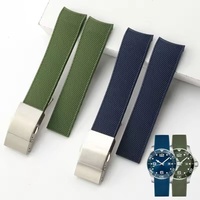Bracelet en caoutchouc silicone courbé de 21 mm pour Longines Conques HydroConquest L3.781 L3.742 V.H.P. Bracelet de montre de plongée noir