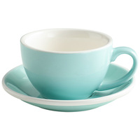 Taza de Cerámica para Capuchino con Diseño Europeo para Latte Art, 300 ml, Juego de Taza y Platillo de Colores
