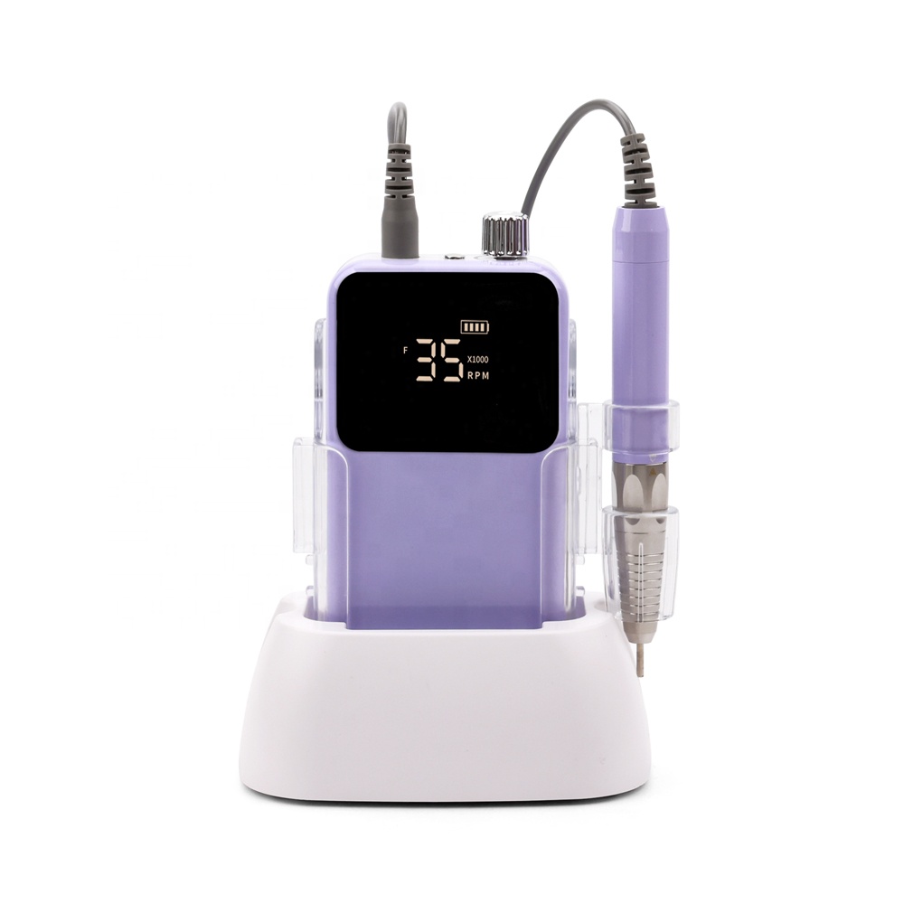 Iksbeauty высококлассная бесщеточная профессиональная электронная пилка 35000 об/мин Электрическая пилка для ногтей фиолетового цвета беспроводная дрель для ногтей