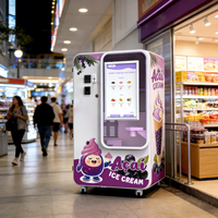 Robot distributeur autonome de crème glacée molle, congélation rapide en 5 secondes, 59 saveurs DIY pour les entreprises de vente au détail