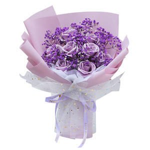 Festa della mamma stella filato <span class=keywords><strong>serie</strong></span> fiori fatti a mano sapone regalo di compleanno rose sapone fiori Bouquet - Product Image 6