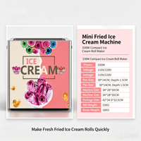 Machine à glace roulée compacte professionnelle de comptoir, à une seule plaque, 220V, congélation rapide pour les startups