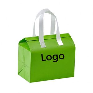 Wholesale in China Green Non-Woven Grocery Insulated Bag Shopping Non Woven Lunch Cooler Bag Nonwoven Cooler Bag With Zipper - Product Image 1