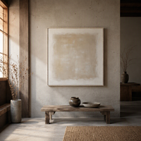 Grande toile abstraite en acrylique faite à la main, art mural minimaliste, impression mate neutre pour le salon, la chambre à coucher, la décoration d'hôtel