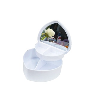 Boîte à bijoux pour enfants de <span class=keywords><strong>grande</strong></span> capacité de couleur bonbon bricolage stockage en plastique fait à la main avec miroir intégré - Product Image 5