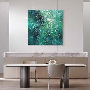 Abstract Decorative Painting Green Hand Painted Textured Oil Modern Minimalist <b>Wall</b> Art For Living Room Sofa Background - Product Image 1
