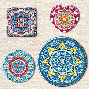 Diamond Painting Carry On piccolo specchio per la borsa e il modello di <span class=keywords><strong>Mandala</strong></span> da viaggio per il trucco portatile diamante pittura specchio per adulti - Product Image 3