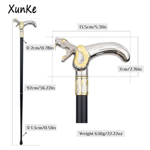 Canne de marche élégante en argent et or, style serpent ouvert, canne de marche vintage pour gentleman, accessoire de mariage, accessoire de <span class=keywords><strong>film</strong></span>, bâton de randonnée, béquille - Product Image 2