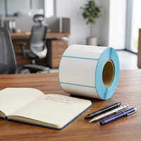 Autocollant adhésif à code-barres STANYOAR personnalisé, papier laminé thermosensible en rouleau pour utilisation en supermarché, rouleau jumbo 100x150 TS1015