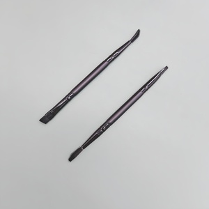 Pinceaux de maquillage pour sourcils en poils synthétiques doux à double extrémité Professional Custom LOGO Angled Silicone Mascara Wand Eyebrow Brush - Product Image 1