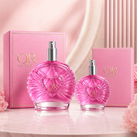 Flacon de parfum vide de luxe en verre pour femme, style Dubaï, rose, avec bouchons uniques