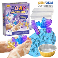 Kit de fabrication de savon DIY, moules en silicone décoratifs assortis en forme de croix, jouet éducatif et créatif pour enfants, ensemble cadeau pour fête