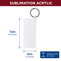 Foto-Sublimations-Acryl-Schlüsselanhänger Blanko Wärmeübertragung Bedruckbarer Schlüsselring für Personalisierte Geschenke