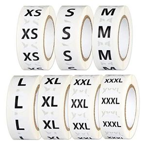 Durable round large garment size <b>stickers</b>. Waterproof and eco-friendly per <b>roll</b>. Suitable for retail apparel. - Product Image 1