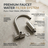Robinet mural filtrant ACF en acier inoxydable 304 pour évier de cuisine, robinet de purification d'eau froide pour cuisine commerciale