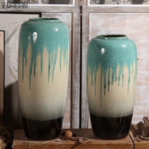 Florero de cerámica de piso alto grande esmaltado de Color de alta temperatura de rama seca creativa europea para decoración de Club de Hotel - Product Image 1