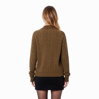 Cardigan pour femme en mélange de laine à col châle, tricot torsadé, boutonné sur le devant, manches longues, vente en gros, personnalisable