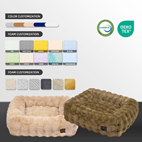 Coussin de luxe orthopédique en mousse à mémoire de forme déchiquetée à motif ondulé pour canapé-lit pour chien, personnalisable, amovible, en mousse à mémoire de forme, pour animaux de compagnie, antidérapant