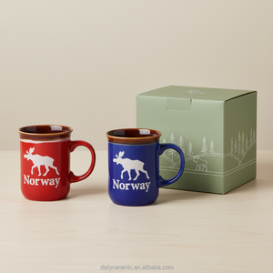 Taza de Café de Cerámica con Relieve de Alce, Recuerdo de <span class=keywords><strong>Noruega</strong></span>, Personalizada, de Gres Liling, 350 ml, Taza de Té para Tienda de Regalos - Product Image 6