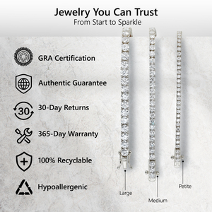 Bracciale Tennis in Moissanite da 3mm con Certificato GRA Diamante D VVS1 Catena Regali per <span class=keywords><strong>Uomo</strong></span> e Donna Argento Sterling <span class=keywords><strong>925</strong></span> Bracciale Tennis Fatto a Mano - Product Image 4