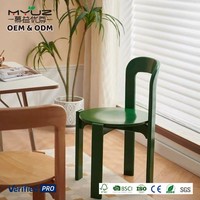 Chaise Rey empilable OEM pour petit appartement, cuisine, avec base en bois de chêne, chaise de salle à manger en bois
