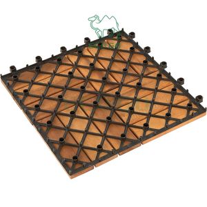 Carreaux à clic multi-usages Carreaux en bois modernes 11x Panneaux Carreaux de balcon Jardin 30X30 cm Bois Acacia Mosaïque - Product Image 5