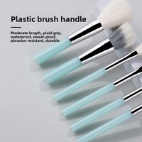 Kit de 6 pinceaux de maquillage professionnels portables pour le visage et les yeux, poils synthétiques de haute qualité, fond de teint, poudre, fard à paupières, eye-liner