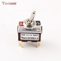 Interruptor de Palanca TOOWEI de 4 Pines ON-OFF con Conexión Rápida, Certificado CE, FCC, RoHS y CQC para Control Industrial