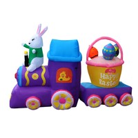 Train gonflable décoratif amusant de 7 pieds de haut, fabriqué par un fabricant de haute qualité, avec des œufs colorés