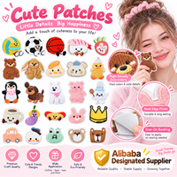 Patch brodé Kawaii en gros, motifs animaux mignons, dessins animés, aliments, sports, à thermocoller ou à coudre