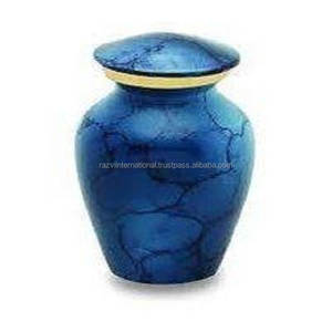 Blue Color Sticker Printed Human Ashes for Funeral Metal Classic <b>Keepsake</b> Urns Indoor Decorative Urn - Product Image 4