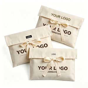Sac cadeau promotionnel personnalisé de haute qualité, motif logo personnalisé, sac fourre-tout pliable en toile de coton, enveloppe pour bijoux - Product Image 4