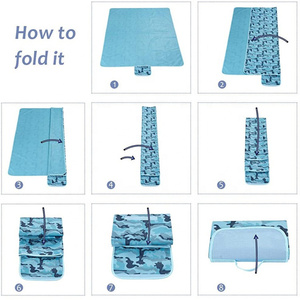 Impression personnalisée en gros en plein air grande poche <span class=keywords><strong>pliable</strong></span> poignée portable sans sable étanche Camping <span class=keywords><strong>plage</strong></span> couverture <span class=keywords><strong>tapis</strong></span> de pique-nique - Product Image 6